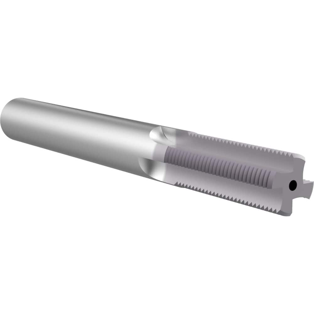 Helical Flute Thread Mill: 1/4-3/8, Internal & External, 4 Flute, Solid Carbide TiAlN Coated