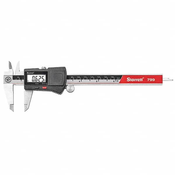 Starrett - 0 to 6" Range, 0.01mm Resolution, Electronic Caliper - Best Tool & Supply