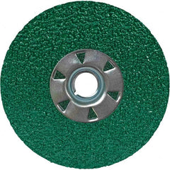 Fiber Disc: 7/8″ Hole, 36 Grit, Ceramic Coarse Grade, Green, Series AF799