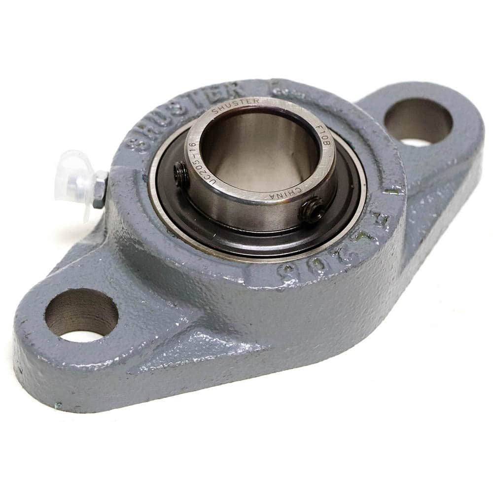 Shuster - UCFL205-16 (5/8 BLT HL), 1" ID, 68mm OAL x 5-1/8" OAH, 2-Bolt Flange Bearing - Exact Industrial Supply