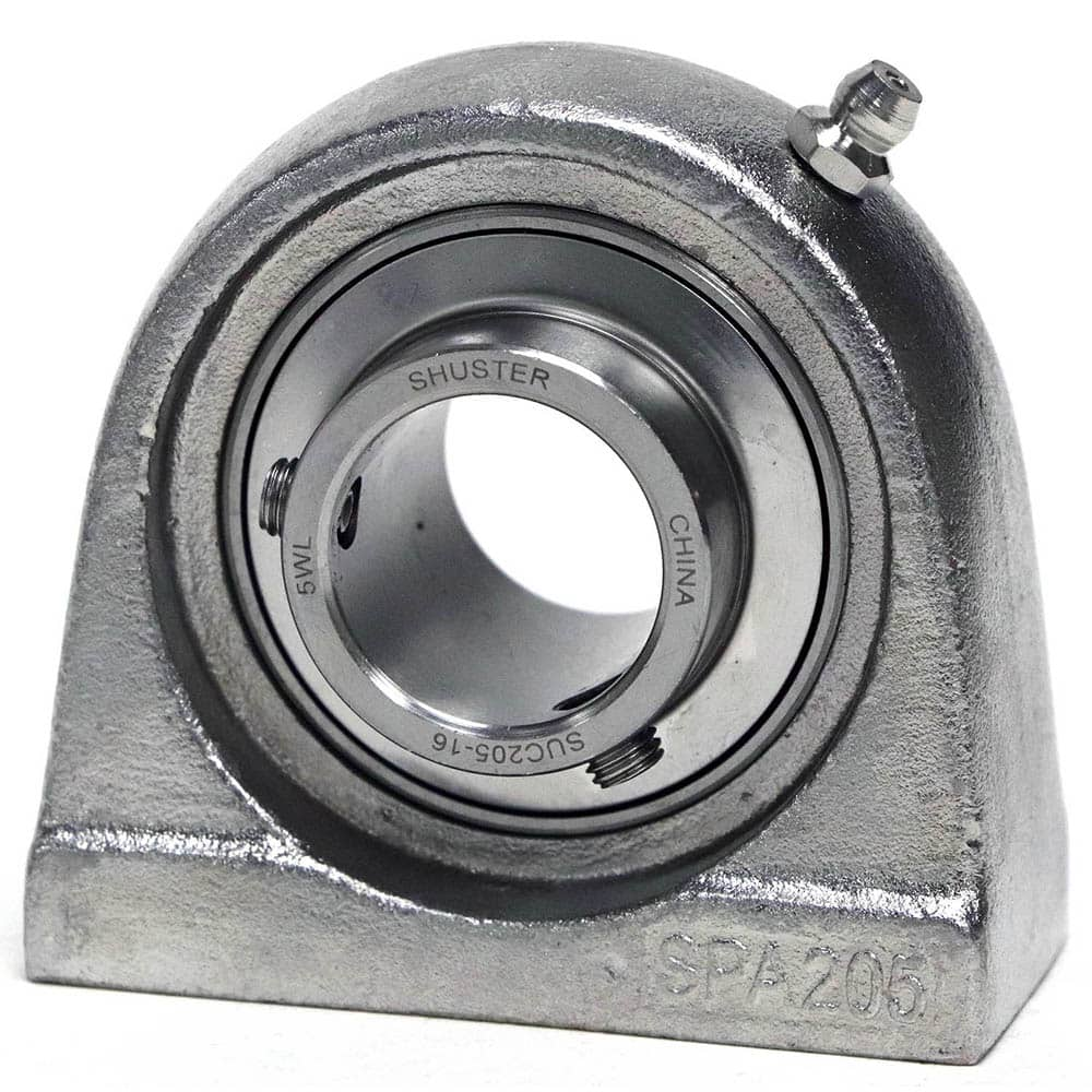 Shuster - SUCSPA207-23, 1-7/16" ID, 4-1/4" OAL x 3-3/4" OAH, Tap Base Pillow Block - Exact Industrial Supply