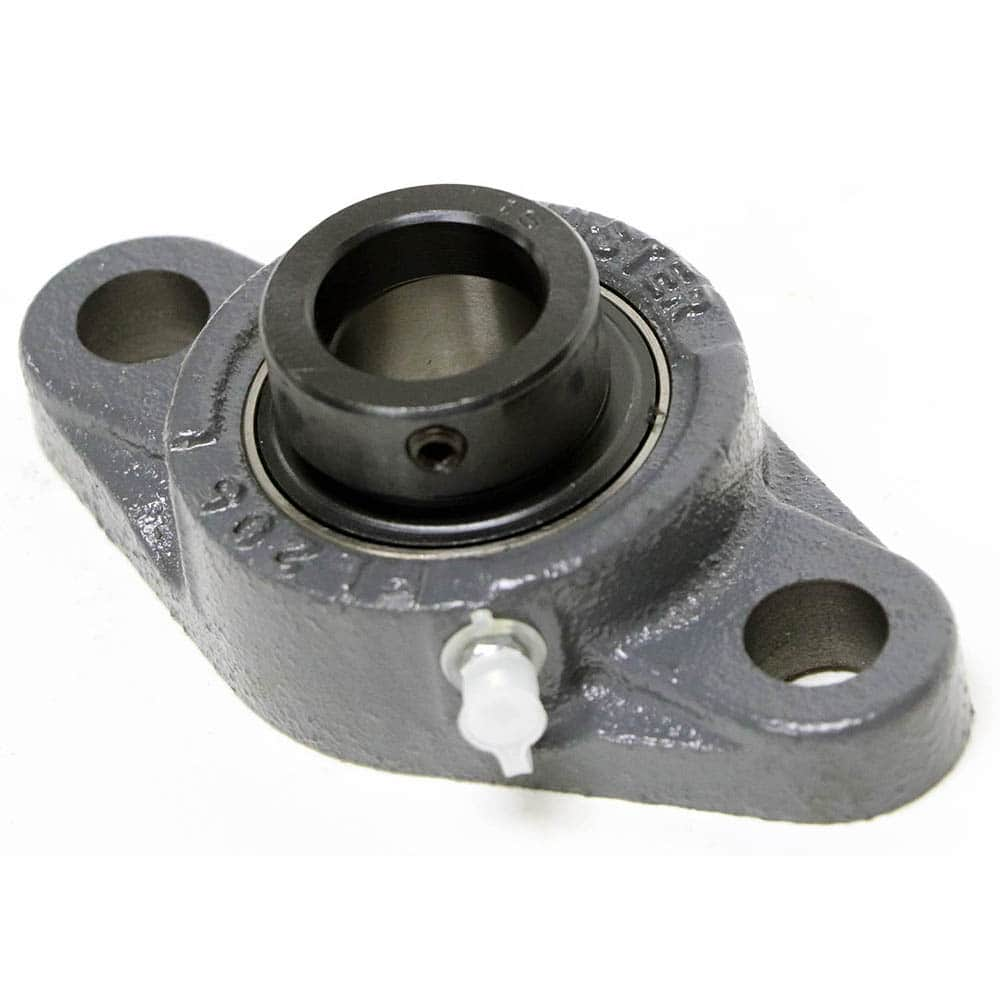 Shuster - NAFL206-19, 1-3/16" ID, 80mm OAL x 148mm OAH48.4mm Wide, 2-Bolt Flange Bearing - Exact Industrial Supply