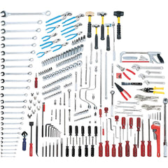 Wright Tool & Forge - Combination Hand Tool Sets; Tool Type: Master Maintenance Set ; Number of Pieces: 260.000 ; Drive Size (Inch): 1/4, 3/8, 1/2 ; Number of Points: 6, 12 ; Measurement Type: Metric ; Socket Depth: Standard & Deep - Exact Industrial Supply