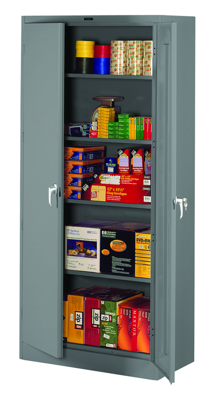 36"W x 18"D x 78"H Storage Cabinet, Knocked-Down, with 4 Adj. Shelves, Levelers, - Best Tool & Supply