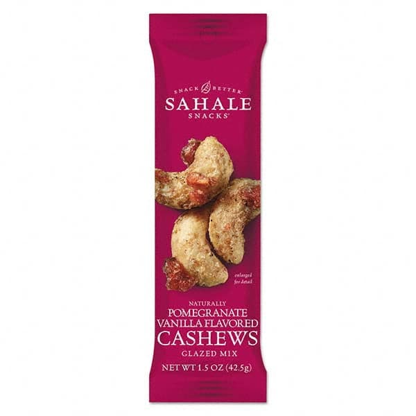 Sahale Snacks - Snacks, Cookies, Candy & Gum Breakroom Accessory Type: Nuts Breakroom Accessory Description: Glazed Mixes, Cashew Pom Vanilla, 1.5 oz, 18/Carton - Best Tool & Supply