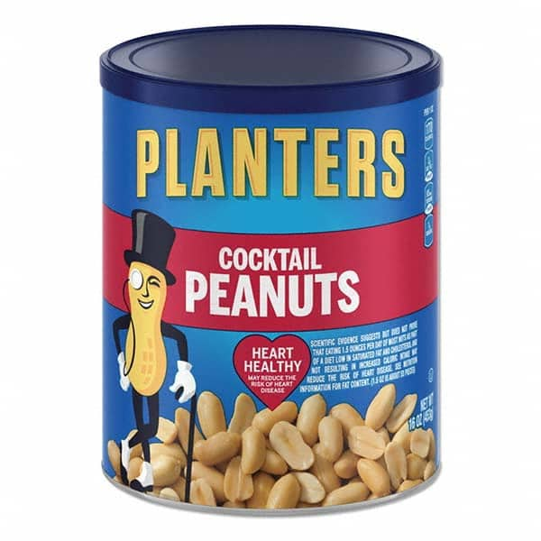 Planters - Snacks, Cookies, Candy & Gum Breakroom Accessory Type: Nuts Breakroom Accessory Description: Cocktail Peanuts, 16 oz Can - Best Tool & Supply