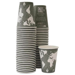 ECO PRODUCTS - World Art Renewable/Compostable Hot Cups, 12 oz, Gray, 50/Pack,10 Pack/Carton - Best Tool & Supply