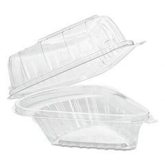 DART - Showtime Clear Hinged Containers, Pie Wedge, 6 2/3 oz, Plastic, 125/PK, 2 PK/CT - Best Tool & Supply