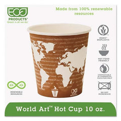 ECO PRODUCTS - World Art Renewable Compostable Hot Cups, 10 oz, 50/PK, 20 PK/CT - Best Tool & Supply