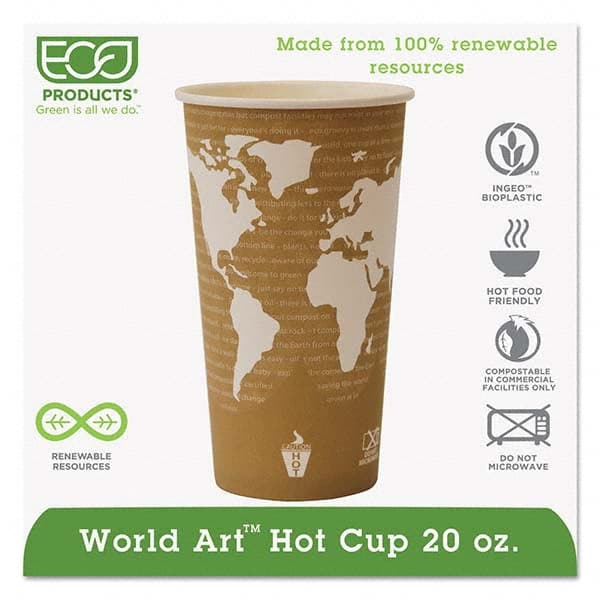 ECO PRODUCTS - World Art Renewable Compostable Hot Cups, 20 oz, 50/PK, 20 PK/CT - Best Tool & Supply