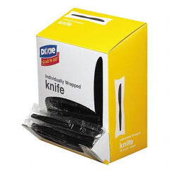 Dixie - Grab\x92N Go Wrapped Cutlery, Knives, Black, 90/Box, 6 Box/Carton - Best Tool & Supply