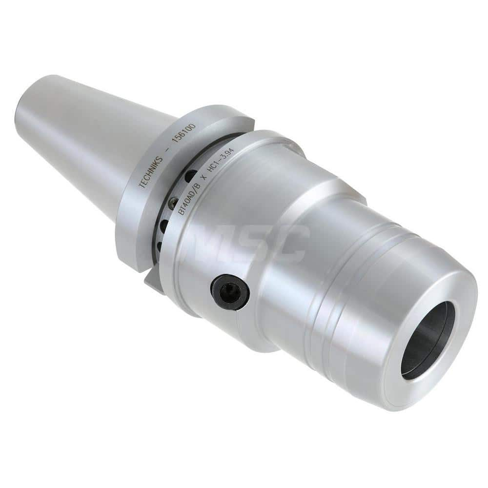 Hydraulic Tool Chuck: Taper Shank 28 mm Nose Dia, Through Coolant