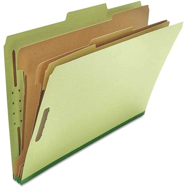 UNIVERSAL - File Folders, Expansion Folders & Hanging Files Folder/File Type: Classification Folders with Tob Tab Fastener Color: Green - Best Tool & Supply