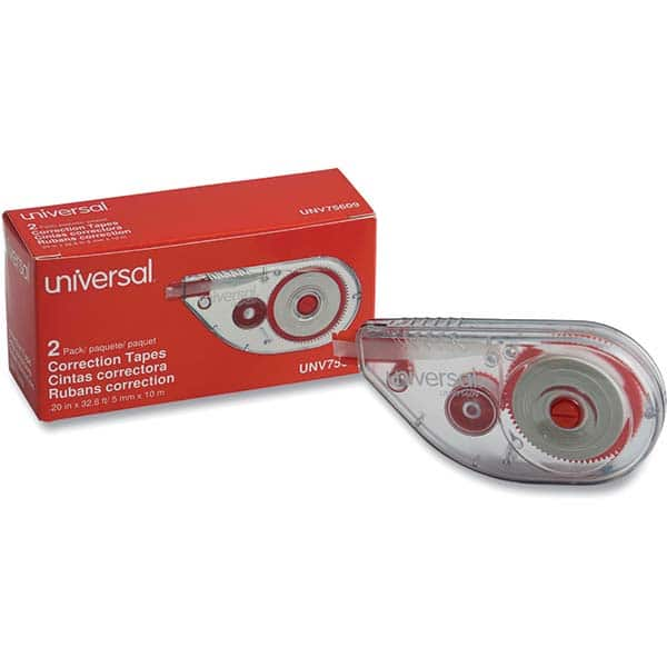 UNIVERSAL - Correction Fluid & Tape Type: Correction Tape Non-Refillable Tape Size: 1/5 x 393" - Best Tool & Supply