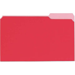 File Folders, Expansion Folders & Hanging Files; Folder/File Type: File Folders with Top Tab; Color: Red; Index Tabs: No; File Size: Legal; Box Quantity: 100; Paper Stock Point Number: 11; Shelf Life: No; Paper Stock Point Number: 11; Folder Type: File Fo