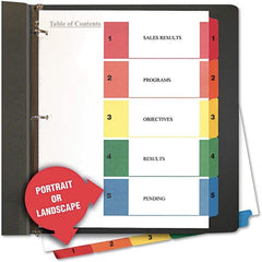 UNIVERSAL - Tabs, Indexes & Dividers Indexes & Divider Type: Preprinted Numeric Size: 8-1/2 x 11 - Best Tool & Supply