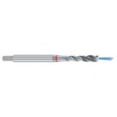 M8x1.25 6H 3-Flute Cobalt Red Ring Semi-Bottoming 40 degree Spiral Flute Tap-Bright - Best Tool & Supply