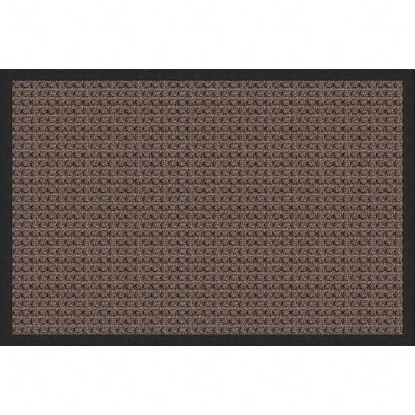 Entrance Mat: 3' Long, 2' Wide, Polypropylene Surface Indoor & Outdoor, Medium-Duty Traffic, Rubber Base, Brown