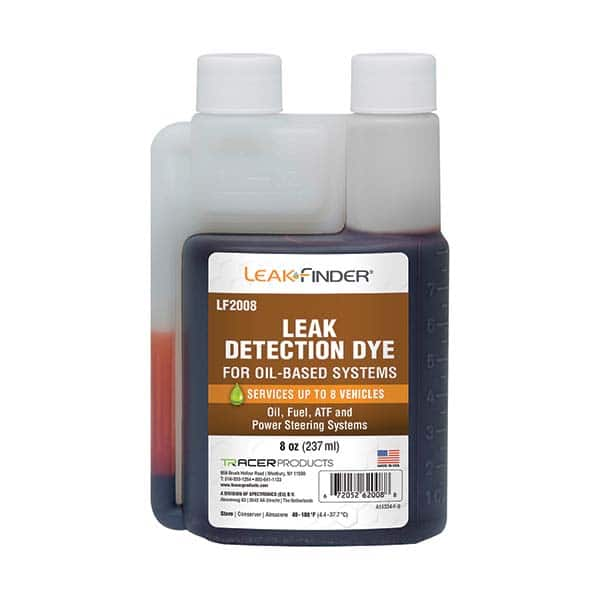 Leak Finder - Automotive Leak Detection Dyes Applications: Engine Oil; Transmission Fluid; Fuel Container Size: 8 oz. - Best Tool & Supply