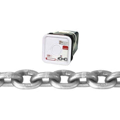 Campbell - Welded Chain; Chain Grade: 43 ; Trade Size: 3/8 ; Load Capacity (Lb.): 5400.000 ; Finish/Coating: Galvanized ; Type: Welded ; Length (Feet): 40 - Exact Industrial Supply