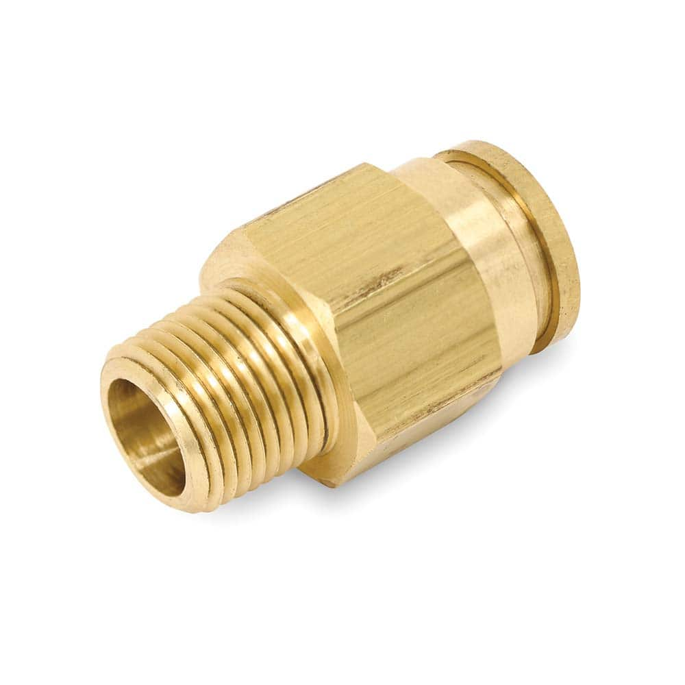 Push-To-Connect Tube to Male & Tube to Male NPTF Tube Fitting: 3/8″ Thread, 3/8″ OD Brass, 250 psi