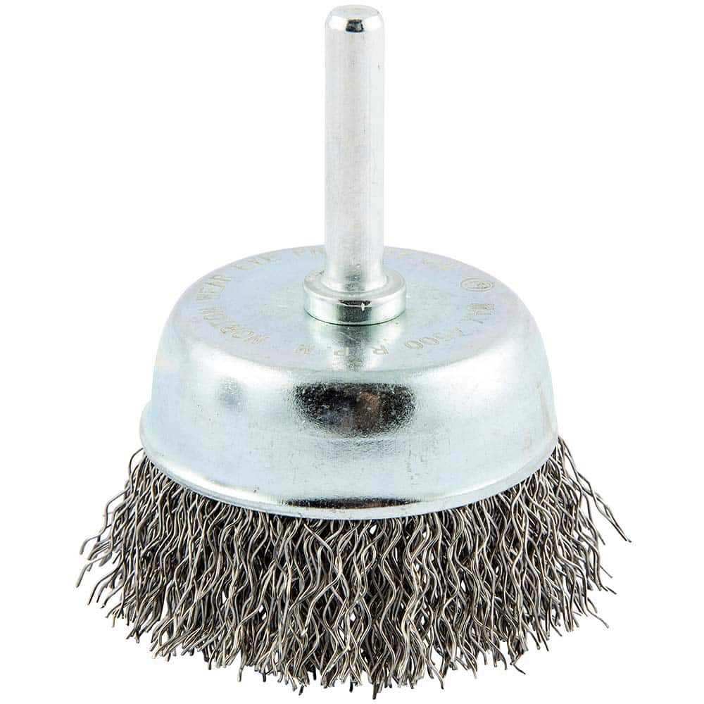 Norton - 2" Diam 1/4" Shank Carbon Steel Fill Cup Brush - Best Tool & Supply