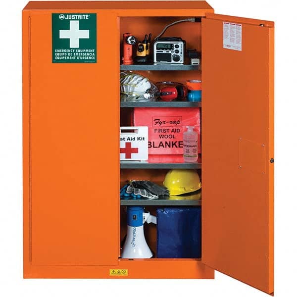 Justrite - Empty First Aid Cabinets & Cases Type: Emergency Preparedness Storage Cabinet Height (Inch): 65 - Best Tool & Supply