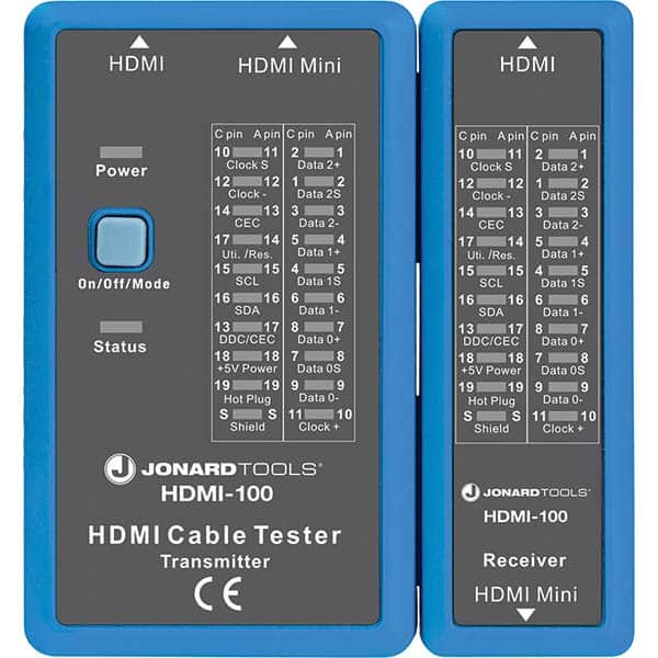 Jonard Tools - Cable Testers Cable Type: HDMI; Mini HDMI Display Type: No Screen - Best Tool & Supply