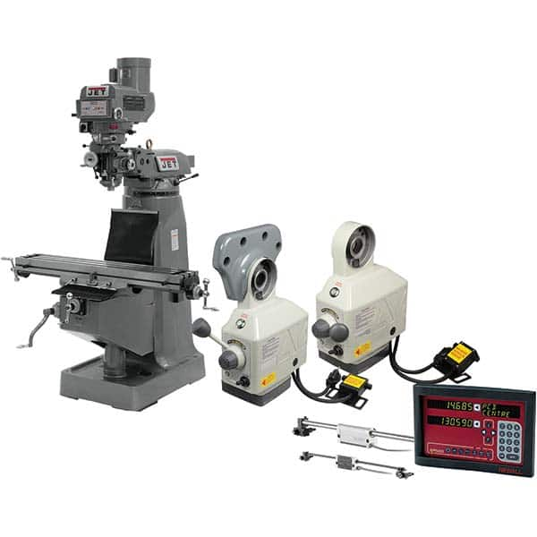 Jet - Knee Milling Machines Spindle Speed Control: Variable Speed Pulley Table Length (Inch): 49 - Best Tool & Supply