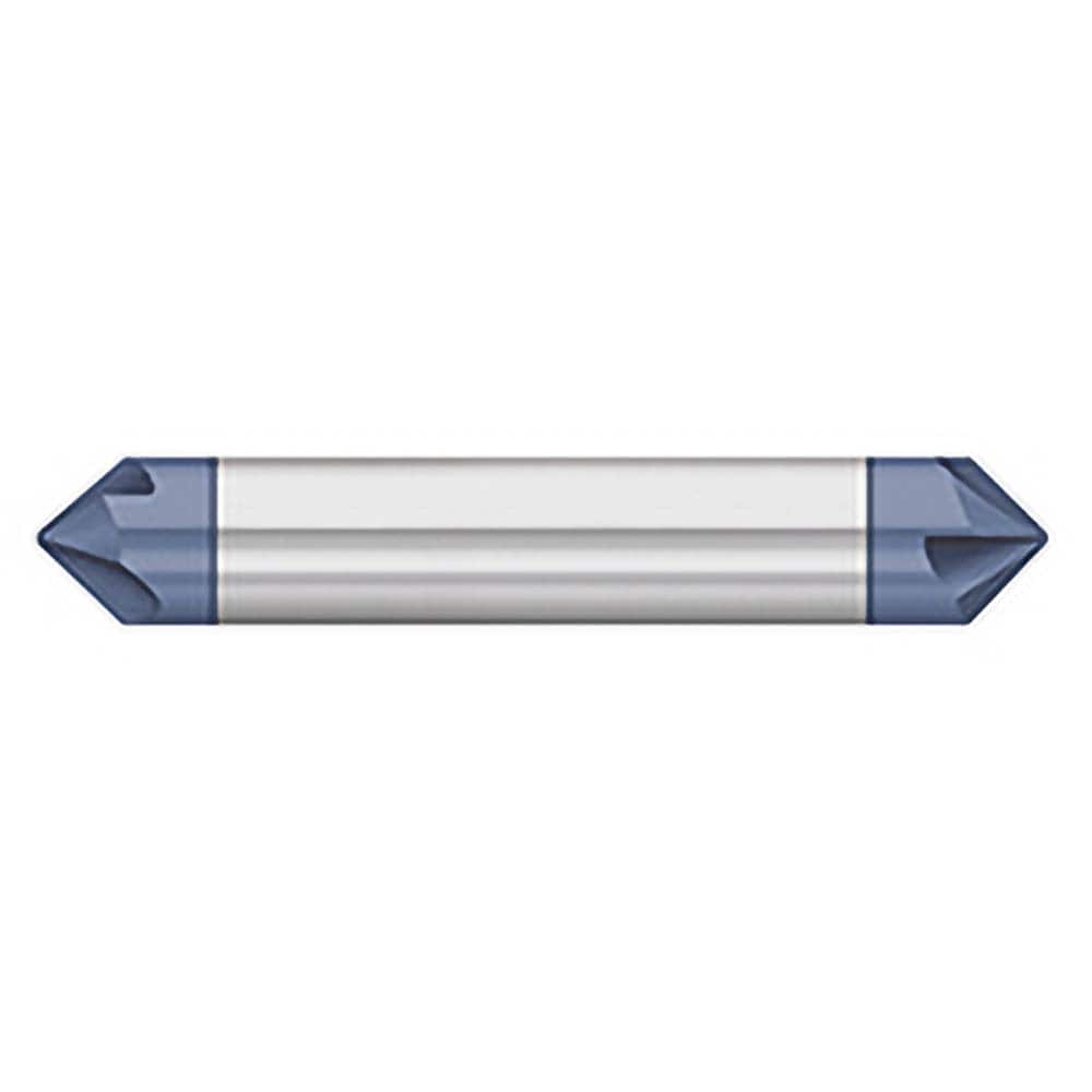 Titan USA - Chamfer Mills; Cutter Head Diameter (Inch): 5/16 ; Included Angle B: 49 ; Included Angle A: 82 ; Chamfer Mill Material: Solid Carbide ; Chamfer Mill Finish/Coating: AlTiN ; Overall Length (Inch): 2-1/2 - Exact Industrial Supply