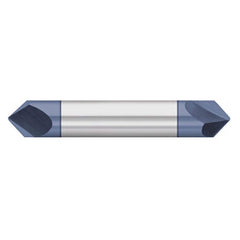 Titan USA - Chamfer Mills; Cutter Head Diameter (Inch): 3/8 ; Included Angle B: 49 ; Included Angle A: 82 ; Chamfer Mill Material: Solid Carbide ; Chamfer Mill Finish/Coating: AlTiN ; Overall Length (Inch): 2-1/2 - Exact Industrial Supply