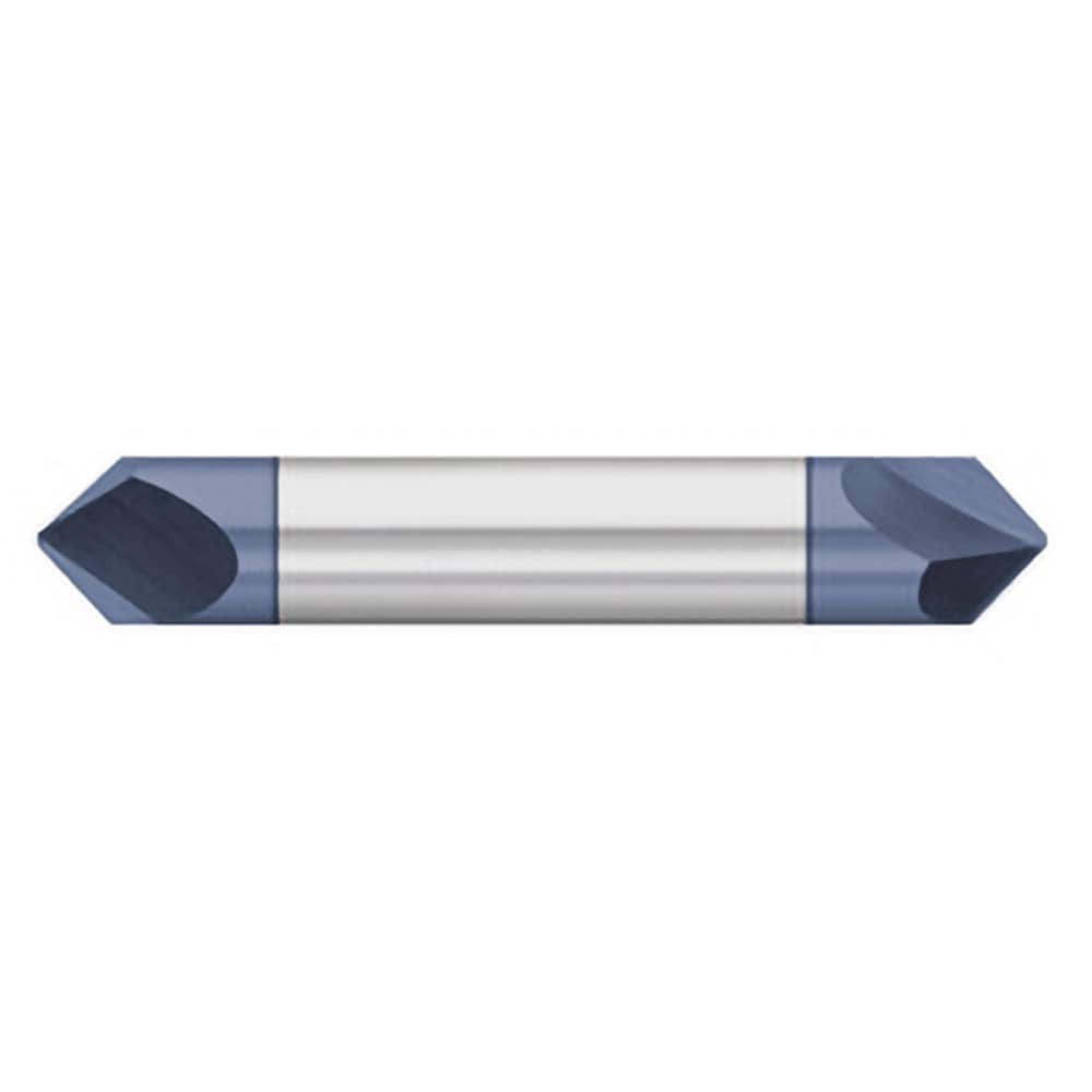 Titan USA - Chamfer Mills; Cutter Head Diameter (Inch): 1/4 ; Included Angle B: 40 ; Included Angle A: 100 ; Chamfer Mill Material: Solid Carbide ; Chamfer Mill Finish/Coating: AlTiN ; Overall Length (Inch): 2-1/2