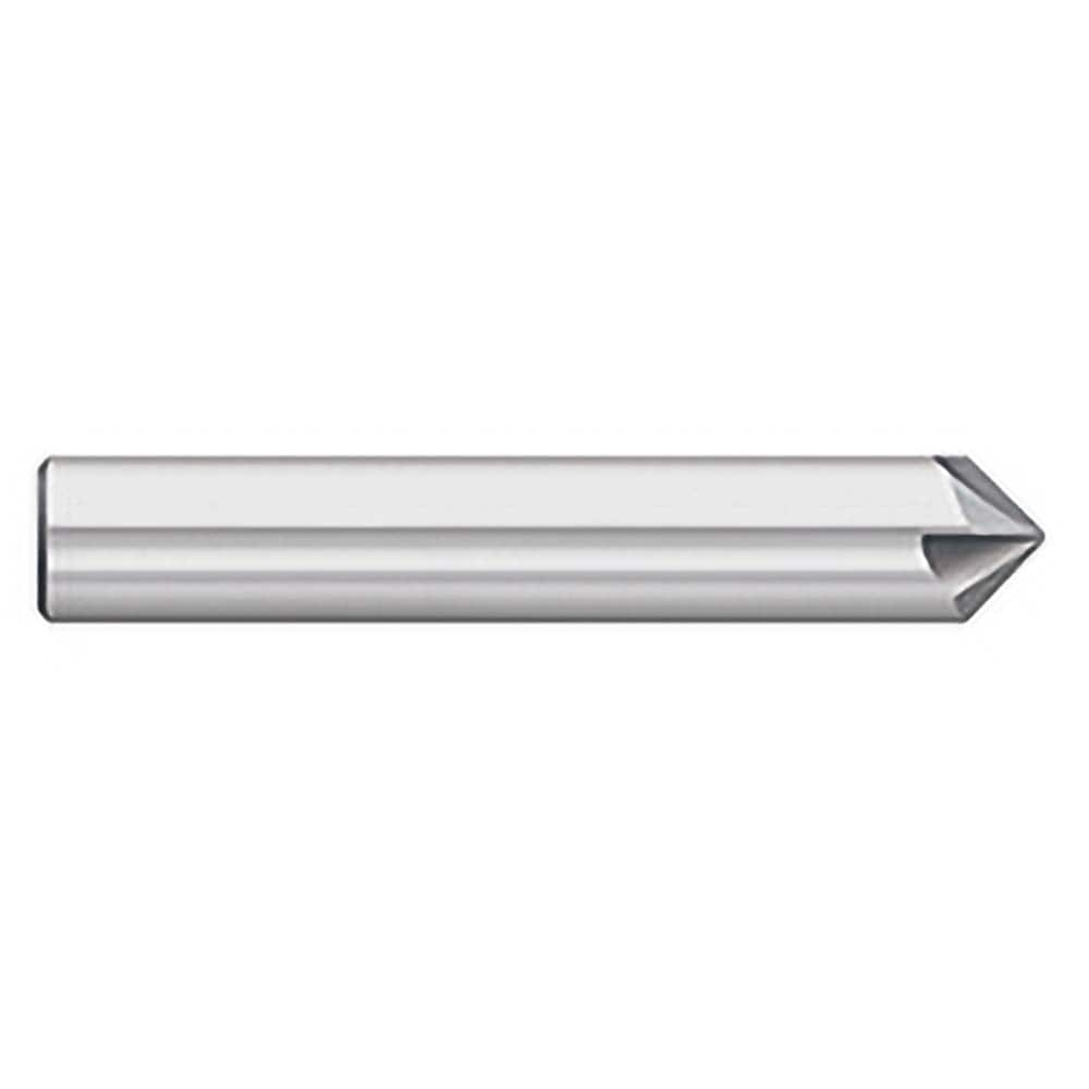 Titan USA - Chamfer Mills; Cutter Head Diameter (Inch): 3/16 ; Included Angle B: 30 ; Included Angle A: 120 ; Chamfer Mill Material: Solid Carbide ; Chamfer Mill Finish/Coating: Uncoated ; Overall Length (Inch): 2-1/2 - Exact Industrial Supply