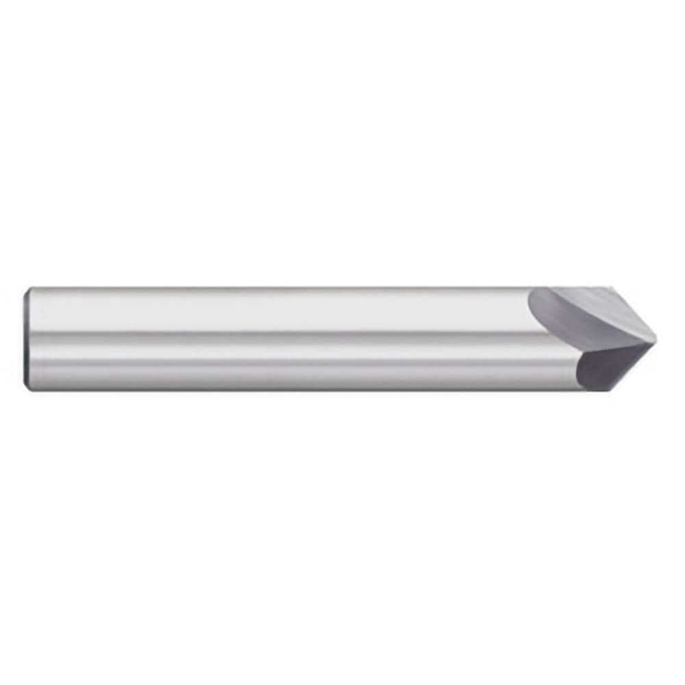 Titan USA - Chamfer Mills; Cutter Head Diameter (Inch): 1/4 ; Included Angle B: 49 ; Included Angle A: 82 ; Chamfer Mill Material: Solid Carbide ; Chamfer Mill Finish/Coating: Uncoated ; Overall Length (Inch): 2-1/2 - Exact Industrial Supply