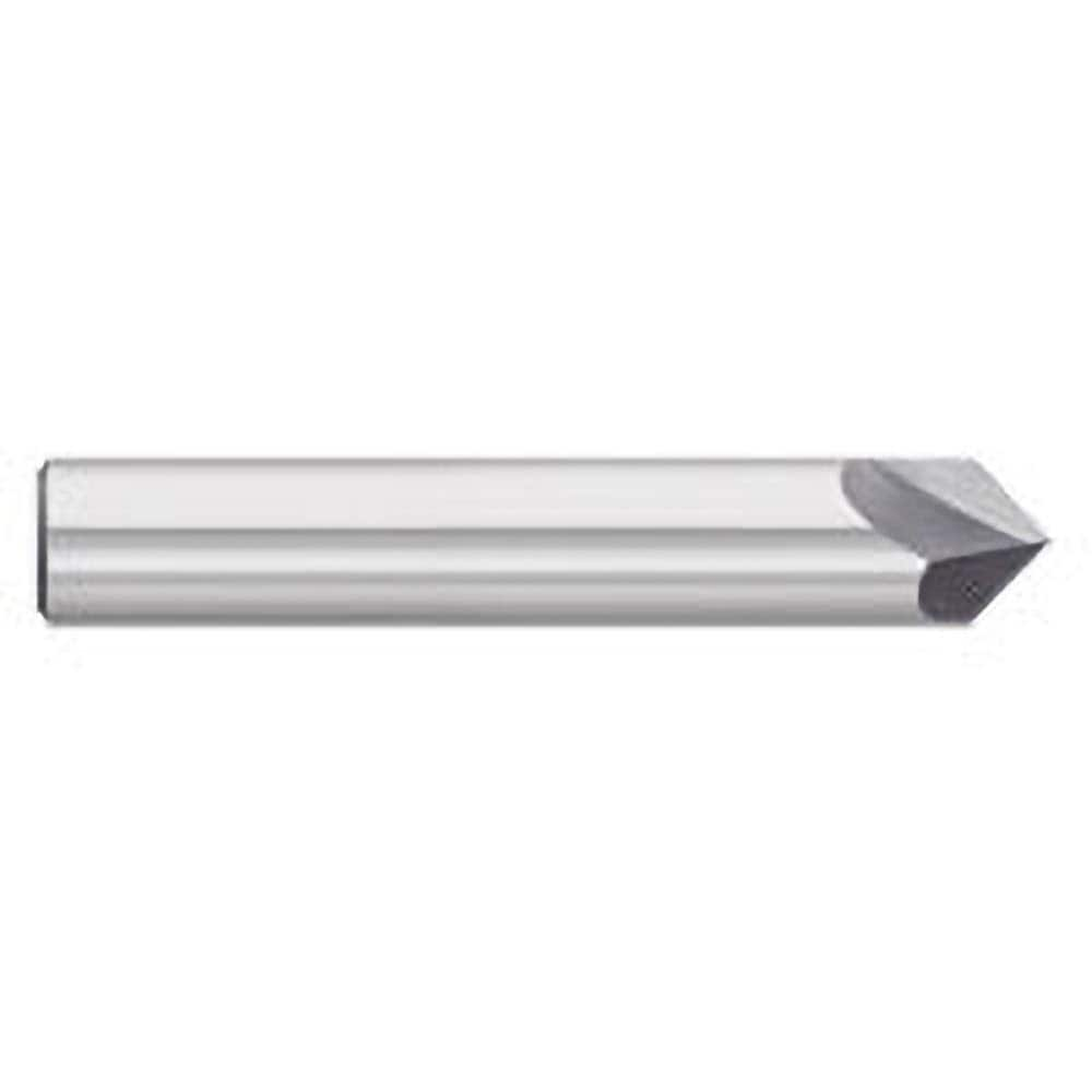 Titan USA - Chamfer Mills; Cutter Head Diameter (Inch): 3/8 ; Included Angle B: 49 ; Included Angle A: 82 ; Chamfer Mill Material: Solid Carbide ; Chamfer Mill Finish/Coating: Uncoated ; Overall Length (Inch): 2-1/2 - Exact Industrial Supply