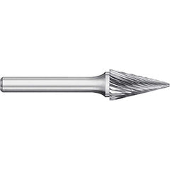 Titan USA - Burrs; Head Shape: Cone ; Industry Specification: SM-1 ; Tooth Style: Single Cut ; Cutting Diameter (Inch): 1/4 ; Cutting Diameter (Decimal Inch): 0.2500 ; Shank Diameter (Inch): 1/4 - Exact Industrial Supply