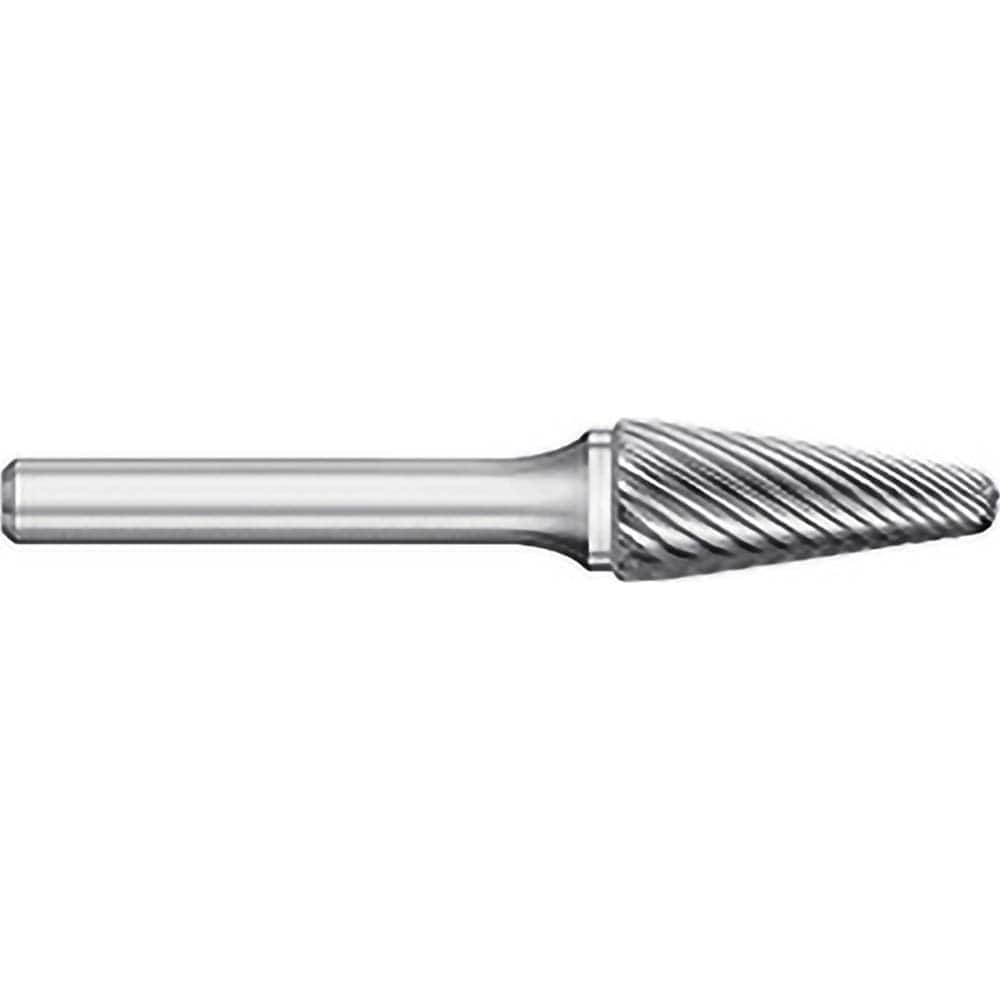 Titan USA - Burrs; Head Shape: Taper w/Radius End ; Industry Specification: SL-3 ; Tooth Style: Single Cut ; Cutting Diameter (Inch): 3/8 ; Cutting Diameter (Decimal Inch): 0.3750 ; Shank Diameter (Inch): 1/4 - Exact Industrial Supply