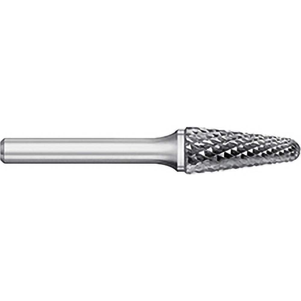 Titan USA - Burrs; Head Shape: Taper w/Radius End ; Industry Specification: SL-7 ; Tooth Style: Double Cut ; Cutting Diameter (Inch): 3/4 ; Cutting Diameter (Decimal Inch): 0.7500 ; Shank Diameter (Inch): 1/4 - Exact Industrial Supply