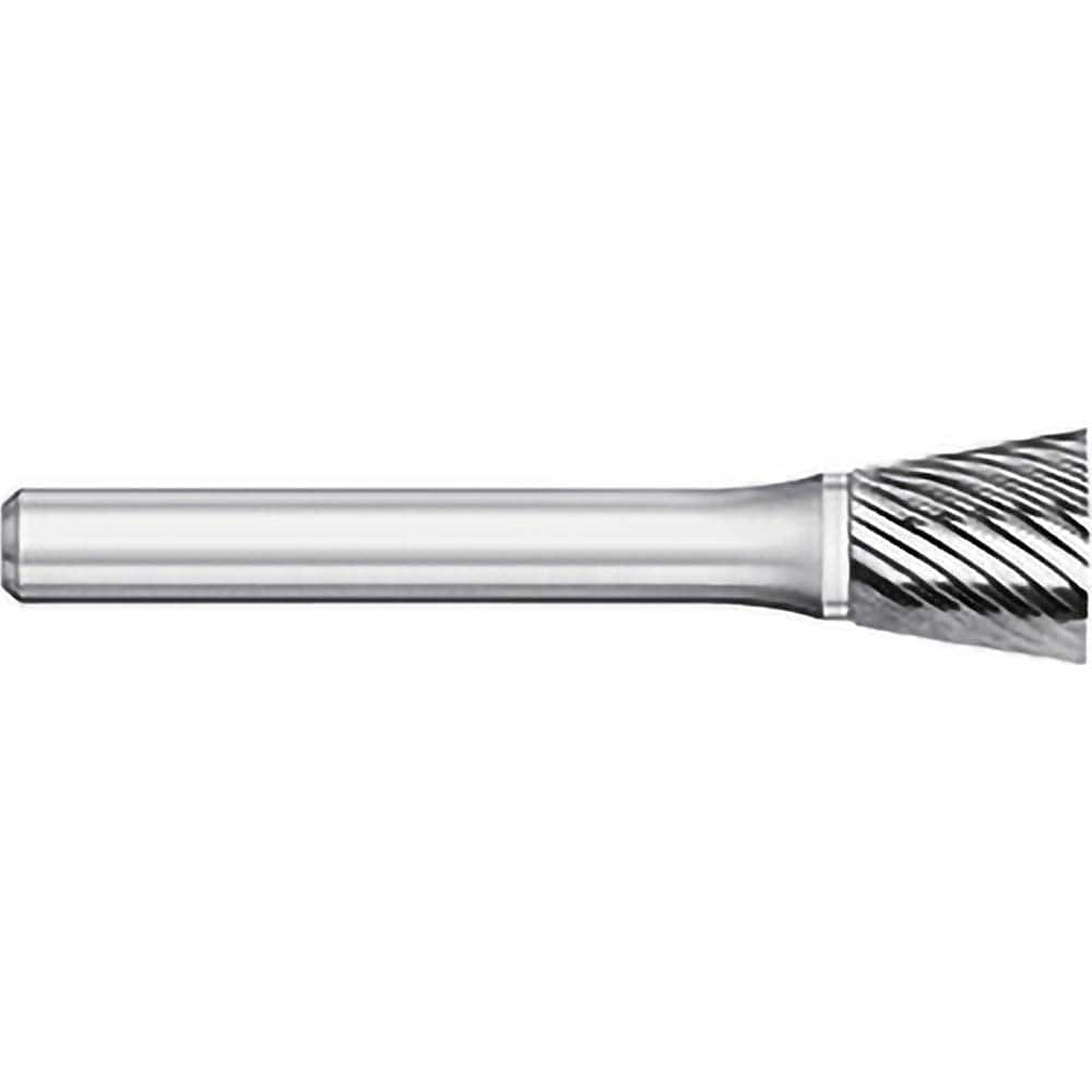 Titan USA - Burrs; Head Shape: Inverted Taper ; Industry Specification: SN-2 ; Tooth Style: Single Cut ; Cutting Diameter (Inch): 3/8 ; Cutting Diameter (Decimal Inch): 0.3750 ; Shank Diameter (Inch): 1/4 - Exact Industrial Supply