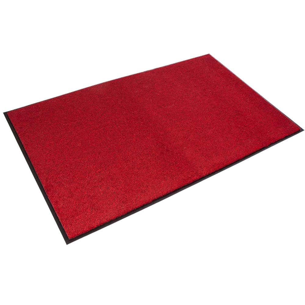 Entrance Mat: 60' Long, 4' Wide, Polypropylene Surface Indoor, Light-Duty Traffic, Vinyl Base, Castellan Red