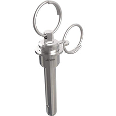 Ball Grip Quick-Release Pin: Ring Handle, 6 mm Pin Dia, 10 mm Usable Length 59.4 mm OAL, 17-4 Stainless Steel, Stainless Steel Handle