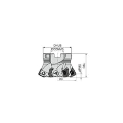 Indexable High-Feed Face Mills; Minimum Cutting Diameter: 42.00 mm; Maximum Cutting Diameter: 52.00 mm; Maximum Depth Of Cut: 5.00 mm; Arbor Hole Diameter (mm): 22.00; Compatible Insert Size Code: XOLX 1204..; Maximum Ramping Angle: 1.5; Series: AHFC-12;