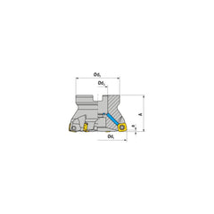 Indexable High-Feed Face Mills; Minimum Cutting Diameter: 3.5000 in; Maximum Cutting Diameter: 4.0000 in; Maximum Depth Of Cut: 0.0790 in; Arbor Hole Diameter (mm): 1.25; Compatible Insert Size Code: XOLX 1204..; Maximum Ramping Angle: 0.9; Series: AHFC-1