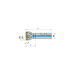 Indexable Chamfer & Angle End Mills; Minimum Cutting Diameter (Inch): 1/2; Minimum Cutting Diameter (Decimal Inch): 0.5000; Maximum Cutting Diameter (Decimal Inch): 0.8300; Lead Angle: 45; Maximum Depth of Cut (Decimal Inch): 0.1570; Compatible Insert Siz