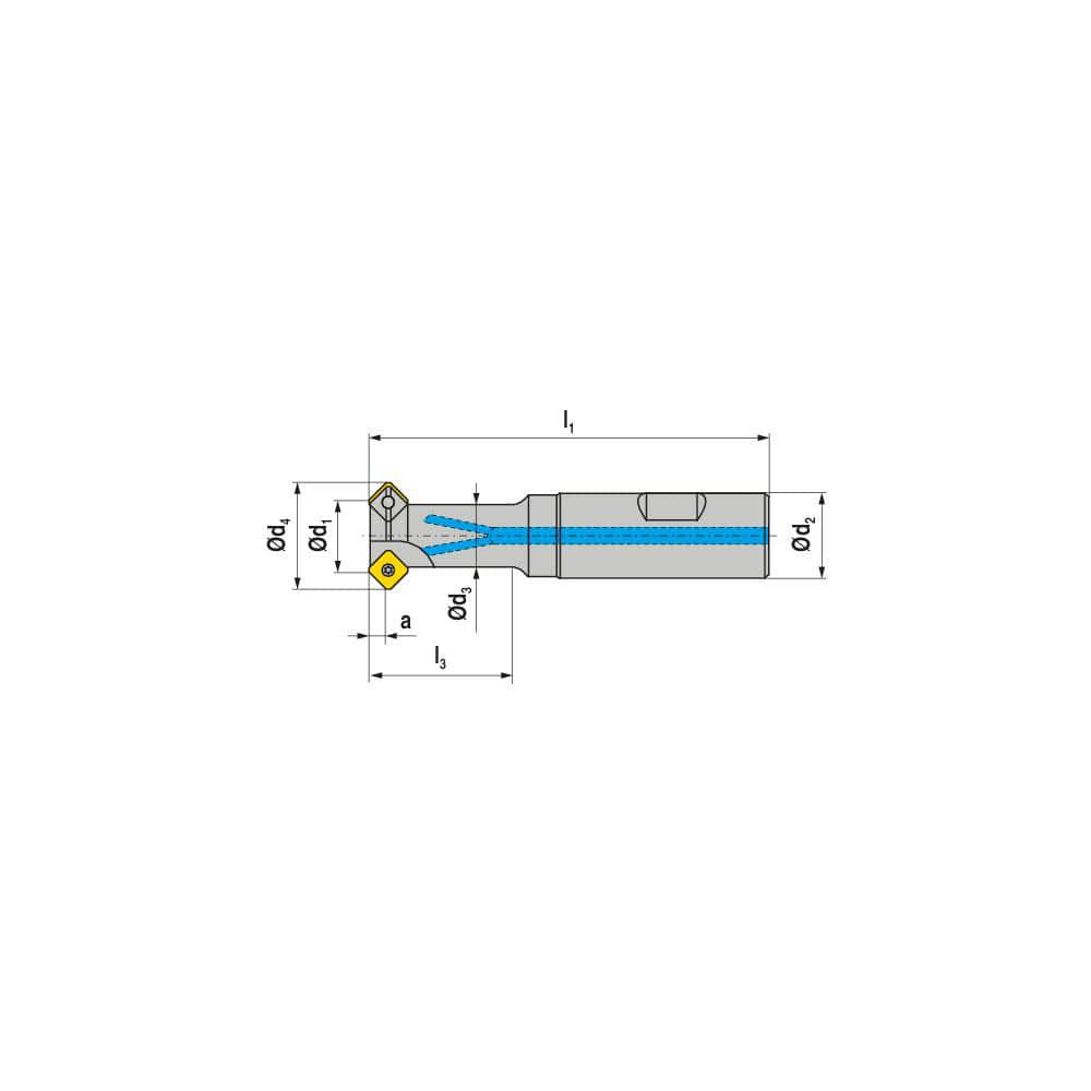 Indexable Chamfer & Angle End Mills; Minimum Cutting Diameter (mm): 12.00; Maximum Cutting Diameter (mm): 20.40; Lead Angle: 45; Maximum Depth of Cut (mm): 4.00; Compatible Insert Size Code: SD.. 0903..; Shank Type: Weldon Flat; Shank Diameter (Inch): 16;