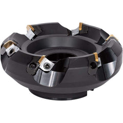 Indexable Chamfer & Angle Face Mills; Minimum Cutting Diameter (mm): 100.00; Maximum Cutting Diameter (mm): 120.20; Maximum Depth of Cut (mm): 4.00; Arbor Hole Diameter (mm): 31.75; Lead Angle: 45; Compatible Insert Size Code: SEEN42AGTN; Cutter Style: TM