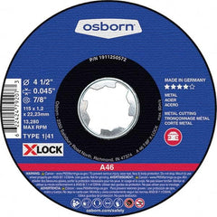 Osborn - 4-1/2 x 0.045, 7/8" Hole 46 Grit Aluminum Oxide Cutoff Wheel - Best Tool & Supply