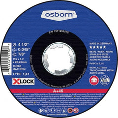 Osborn - 4-1/2 x 0.045, 7/8" Hole 46 Grit Aluminum Oxide Cutoff Wheel - Best Tool & Supply