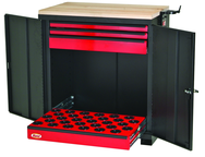 CNC Workstation - Holds 30 Pcs. HSK63A Taper - Black/Red - Best Tool & Supply