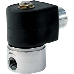 Parker - 24 VDC 1/8" NPT Port Stainless Steel Two-Way Direct Acting Solenoid Valve - Best Tool & Supply